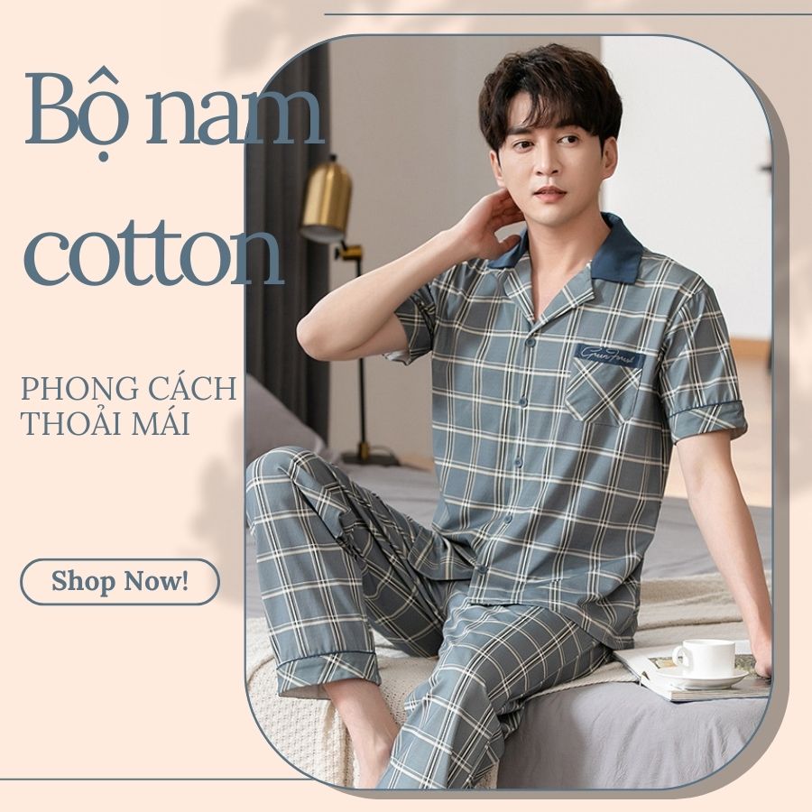 đồ bộ thun cotton nam mặc nhà