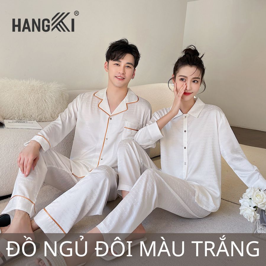 đồ ngủ đôi màu trắng