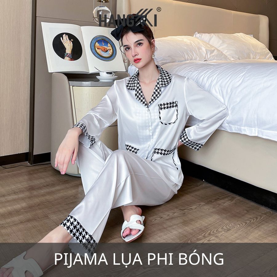 pijama lụa phi bóng