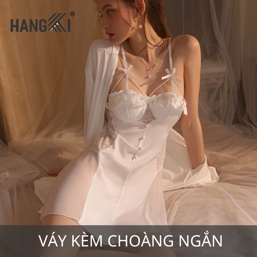váy ngủ kèm choàng ngắn