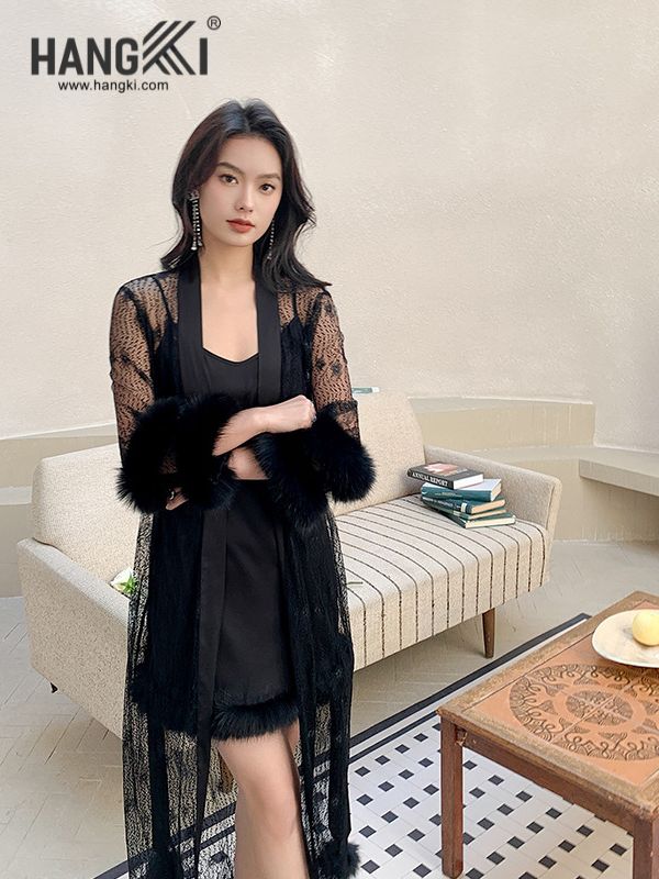 VCHG56 - Choàng ngủ ren tay lông